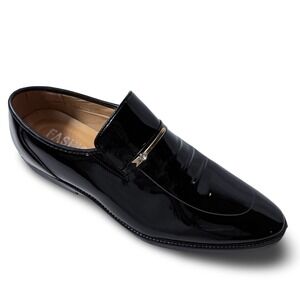 Fashion Mens Black Patent Leather Dress Shoes Slip On Pointed Toe Loafers Sz 12